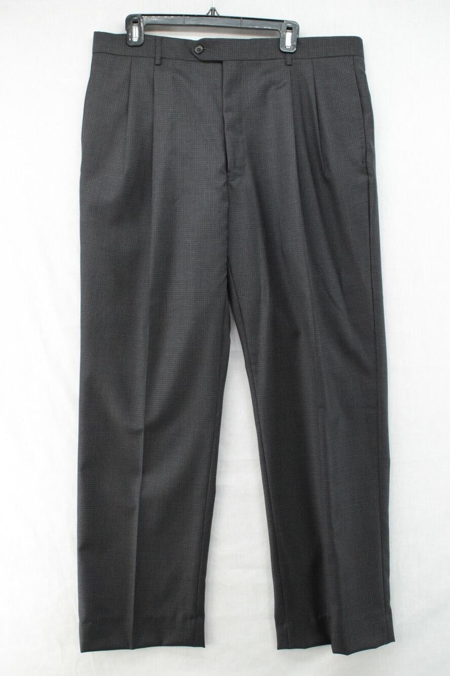 NWT Jos A Bank Pants Mens 37R Navy Wool Pleated Classic Office Wear Professional